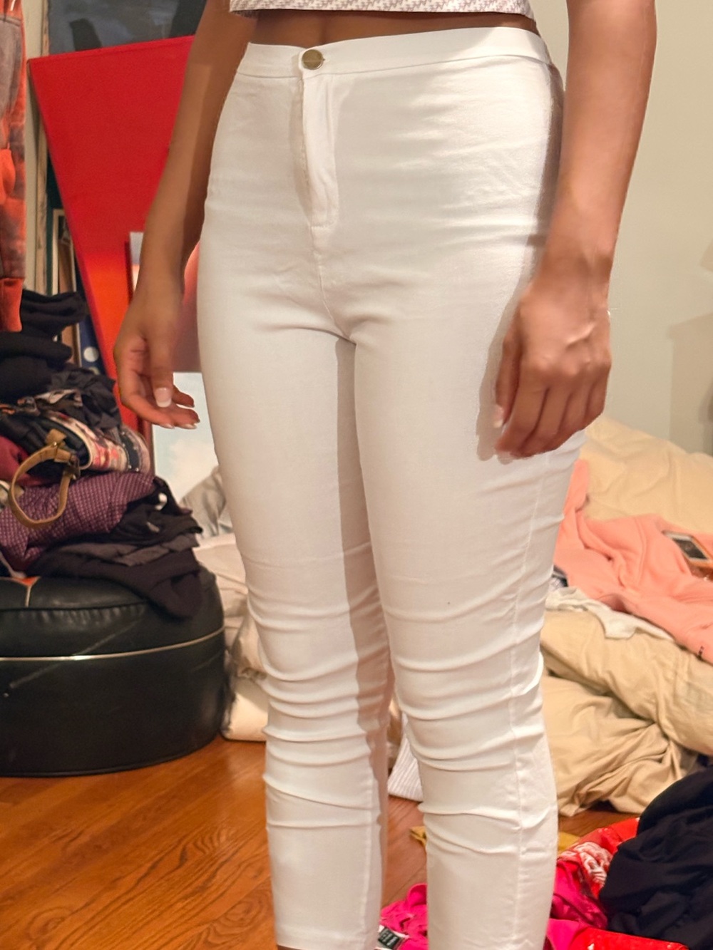 White High-Waist capri